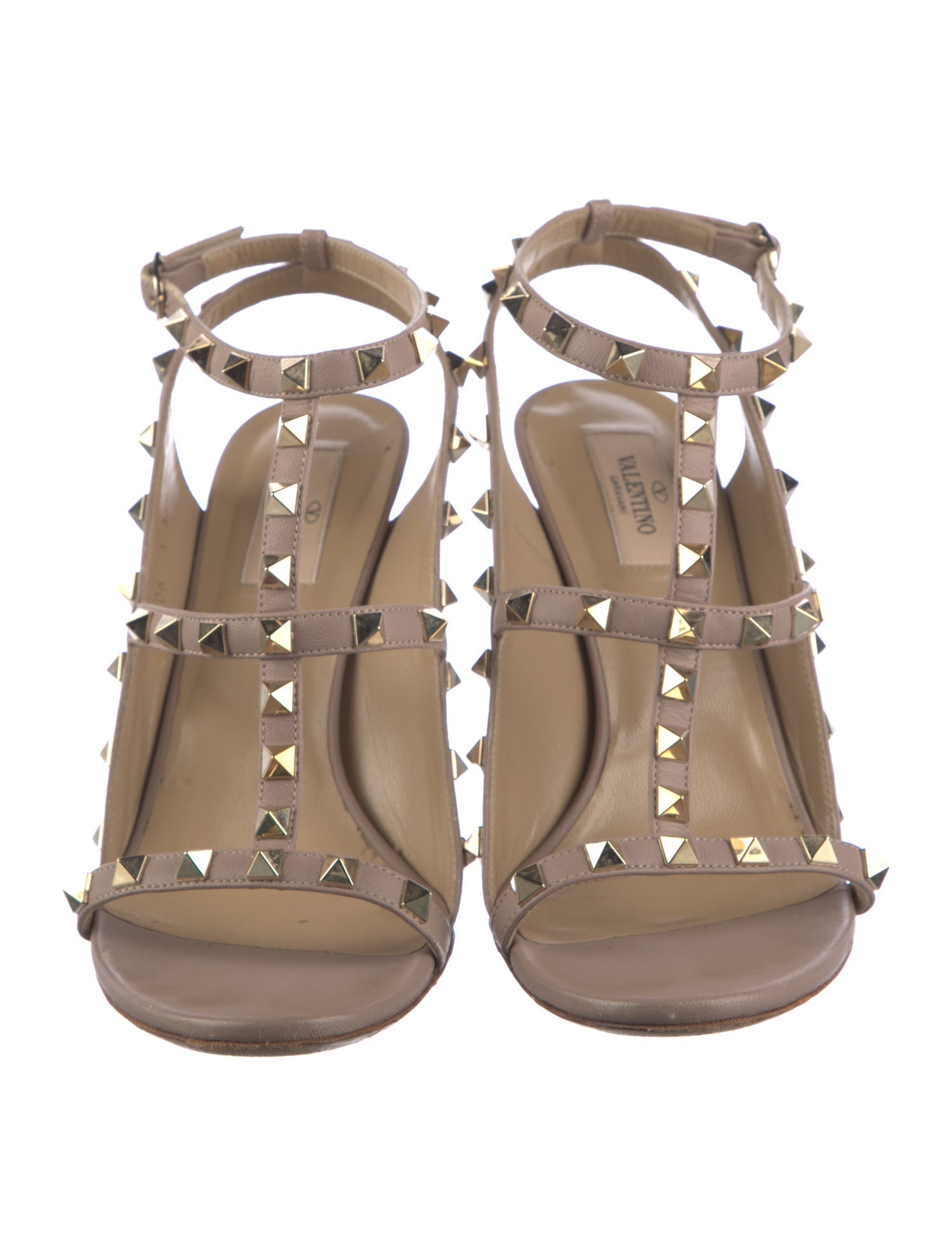 Valentino Rockstud Accents Patent Leather Gladiator Sandals