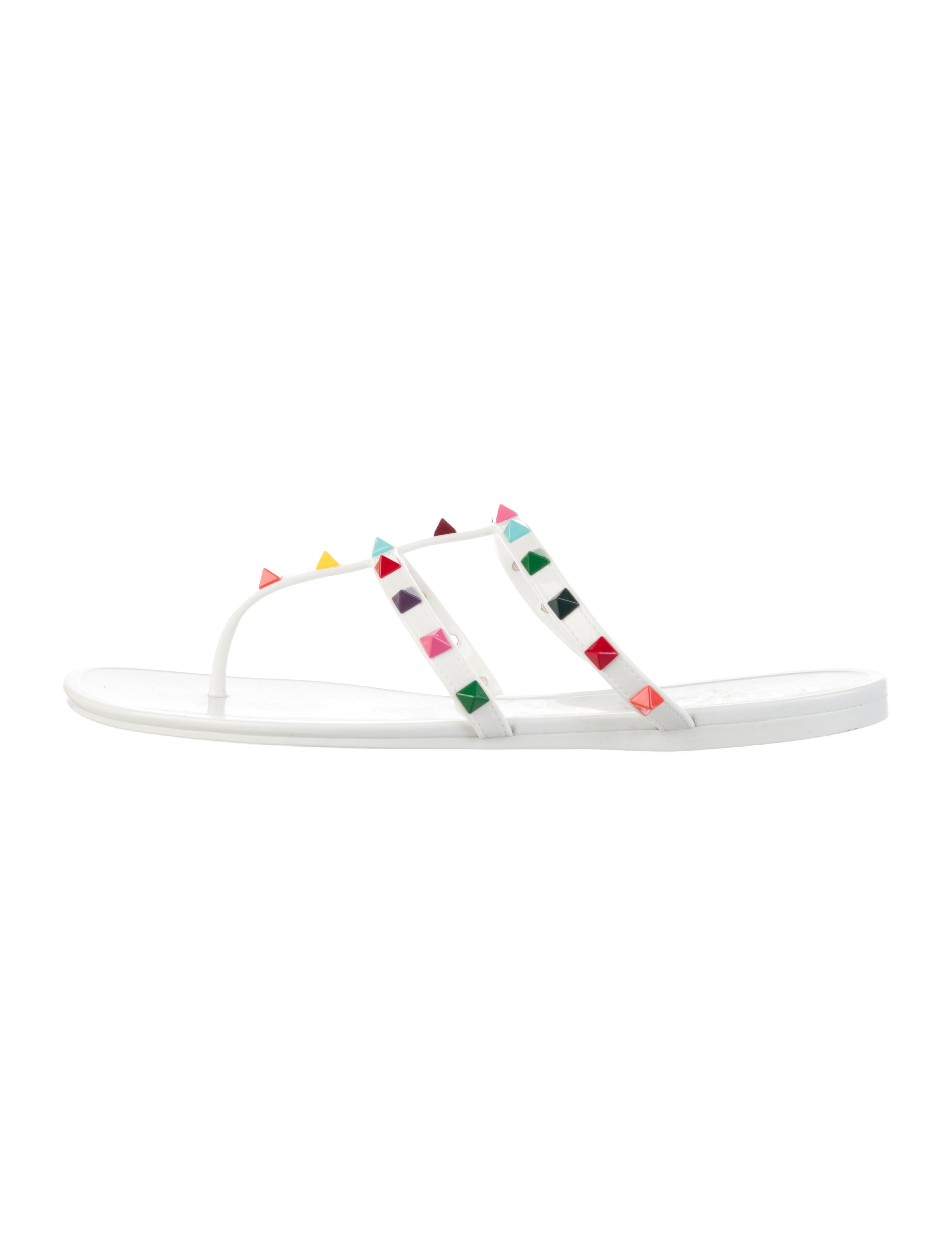 Valentino Rockstud Accents Rubber Slides