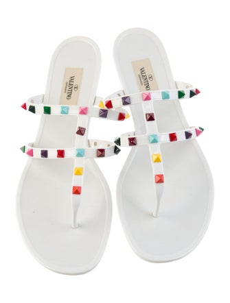 Valentino Rockstud Accents Rubber Slides