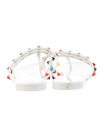 Valentino Rockstud Accents Rubber Slides