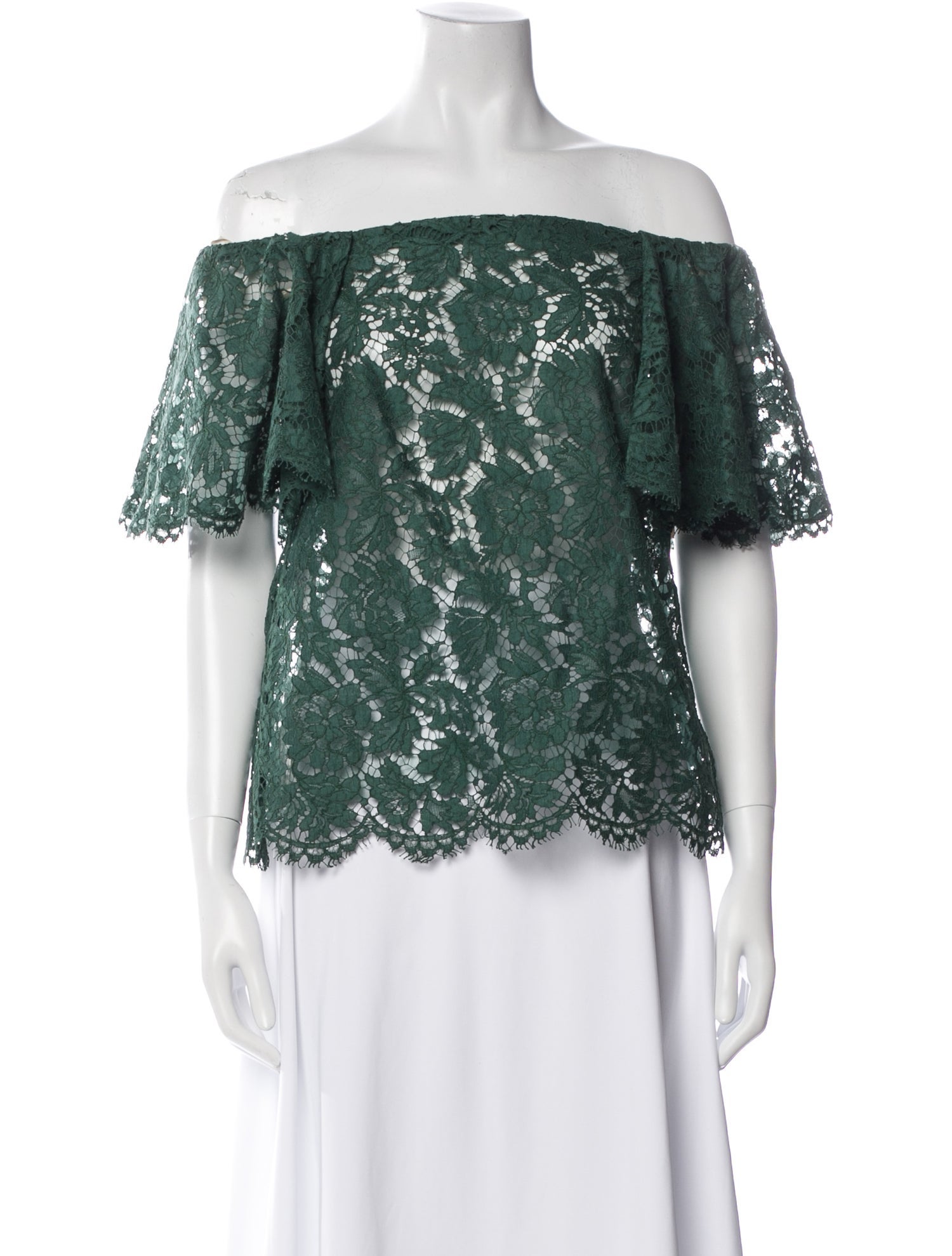 Valentino Lace Pattern Off-The-Shoulder Blouse
