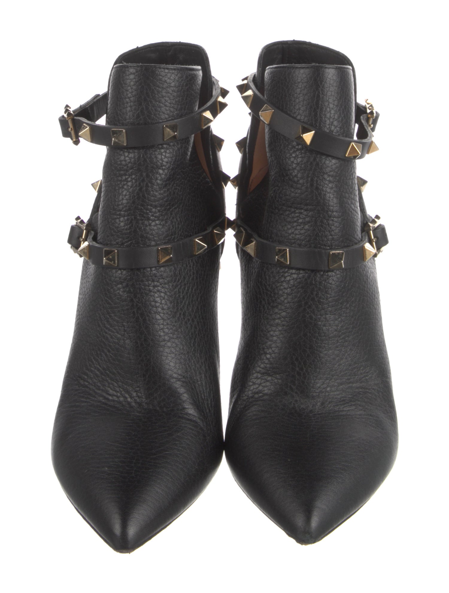 Valentino Rockstud Accents Leather Moto Boots