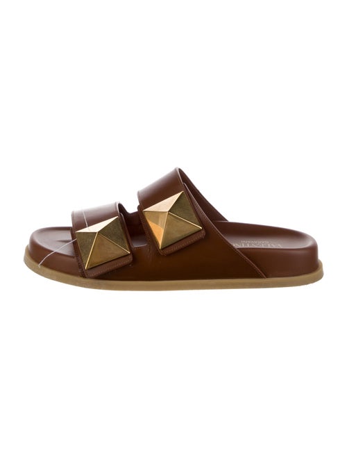 Valentino Leather Studded Accents Slides