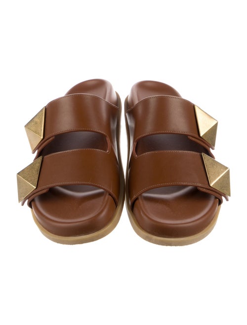 Valentino Leather Studded Accents Slides