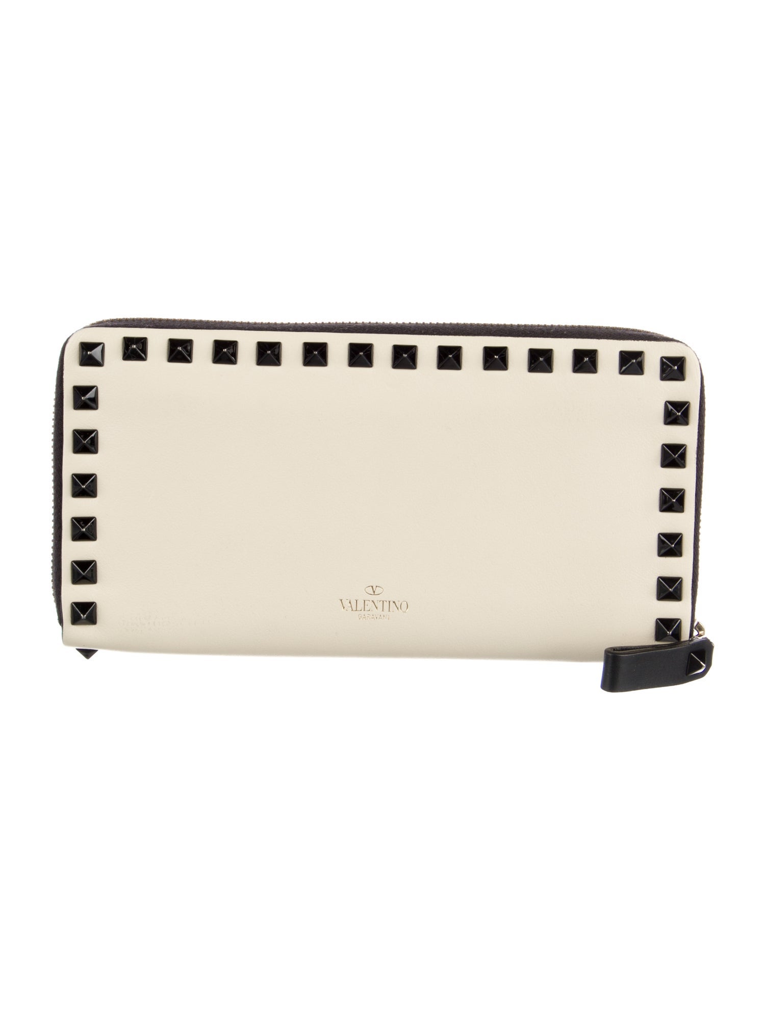 Valentino Rockstud Accents Leather Continental Wallet