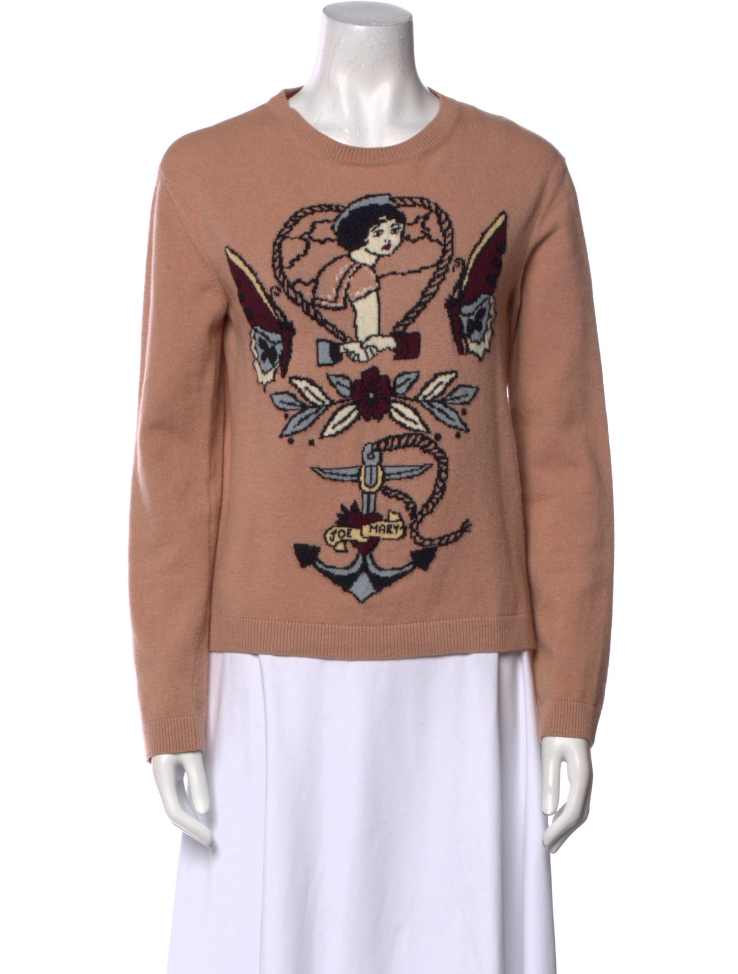 Valentino Virgin Wool Graphic Print Sweater