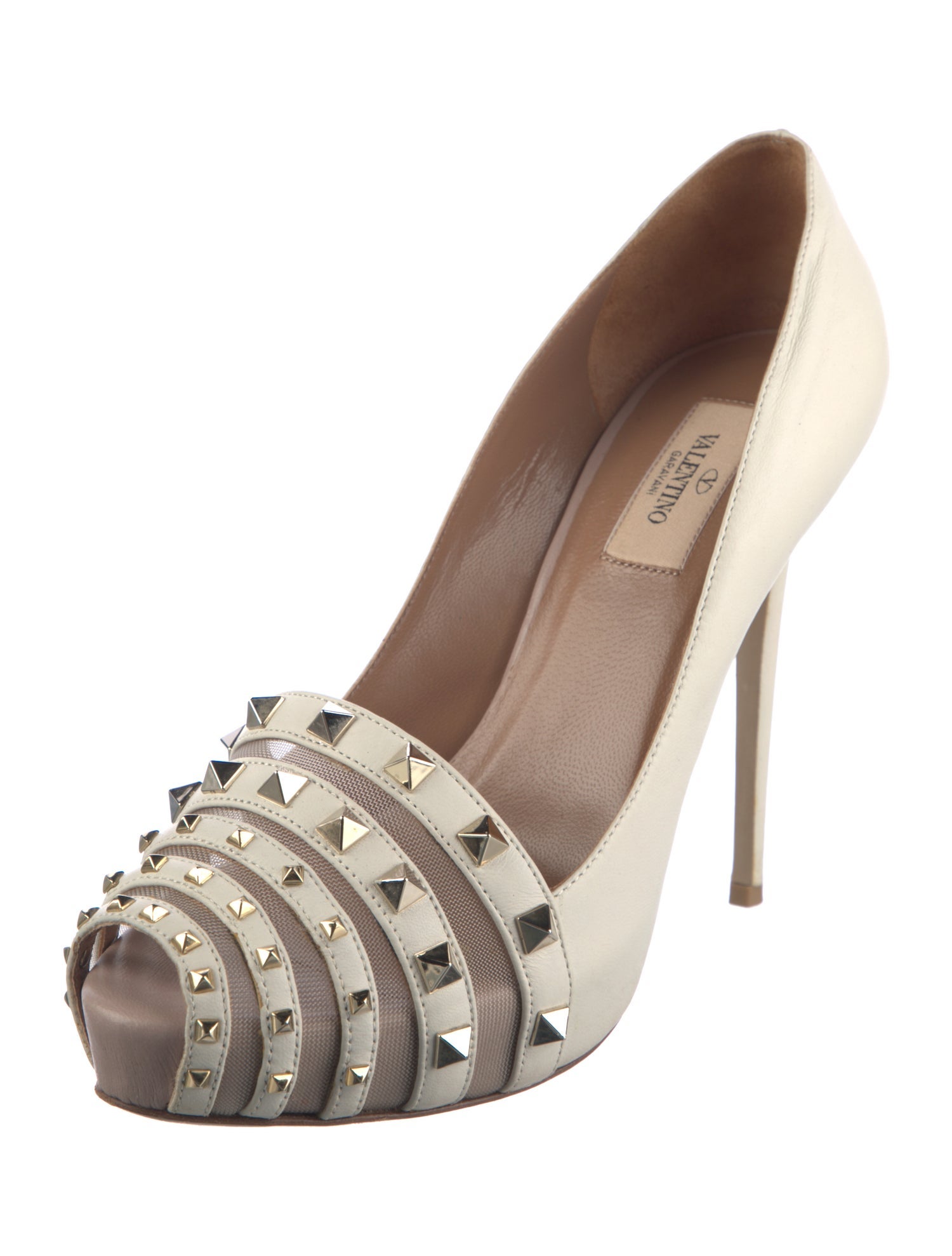 Valentino Rockstud Accents Leather Pumps