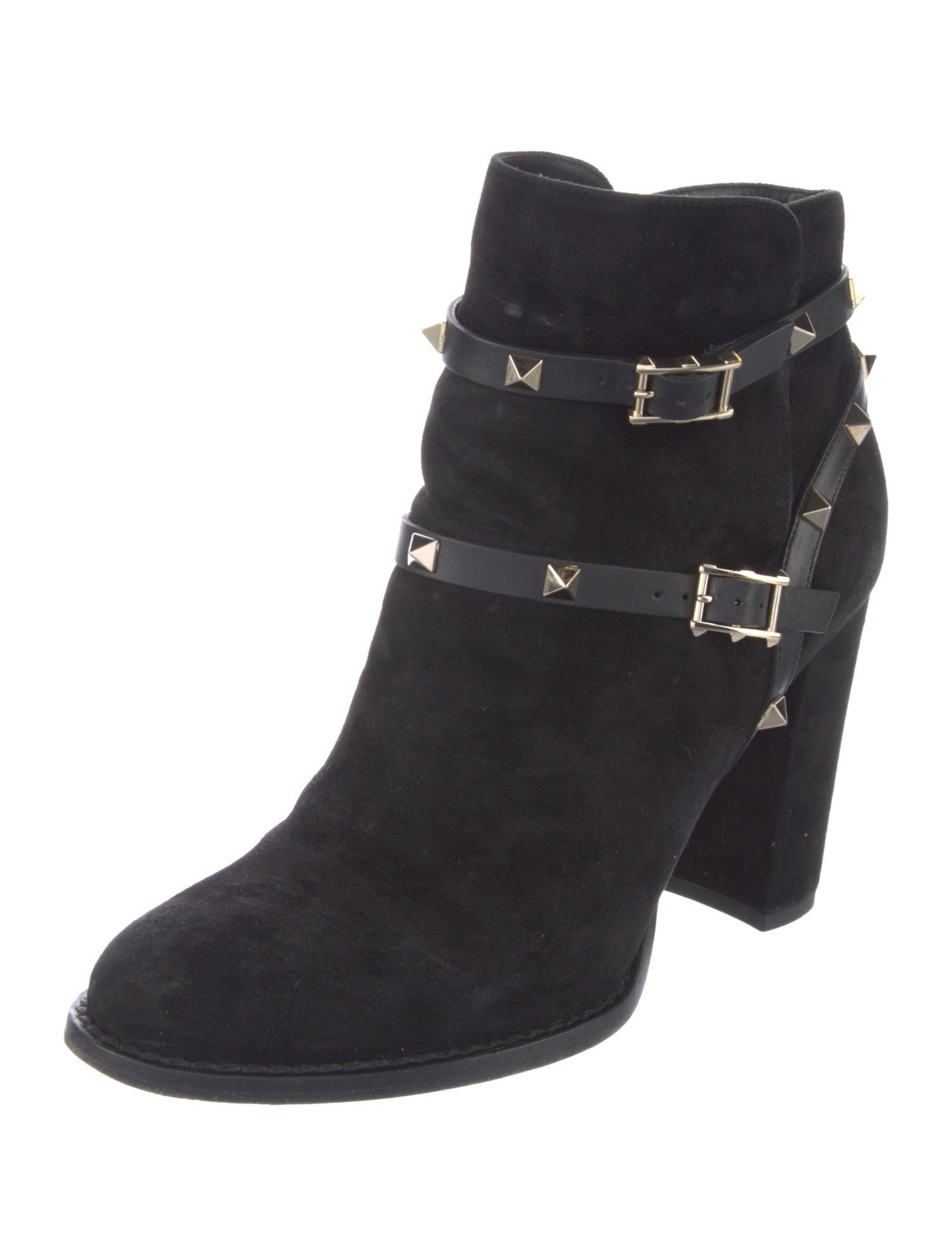 Valentino Rockstud Accents Suede Boots