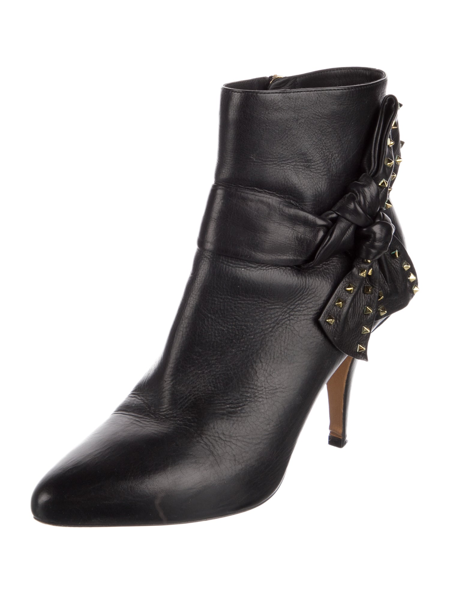 Valentino Rockstud Accents Leather Boots