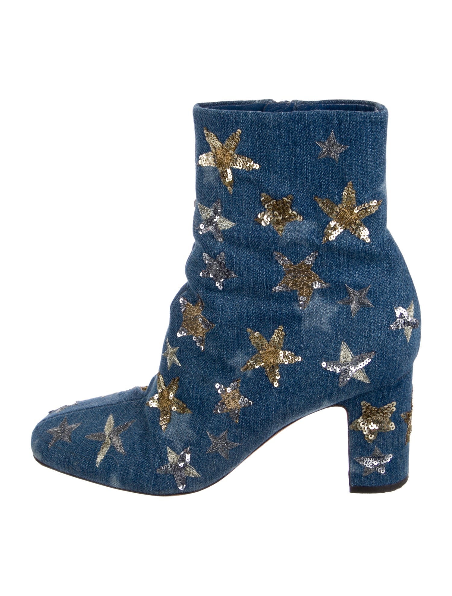 Valentino Denim Printed Boots