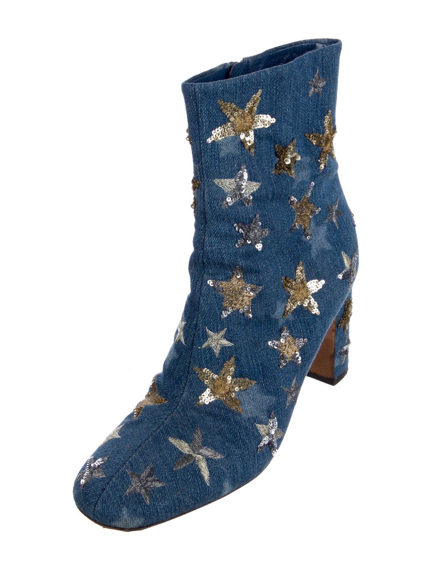 Valentino Denim Printed Boots