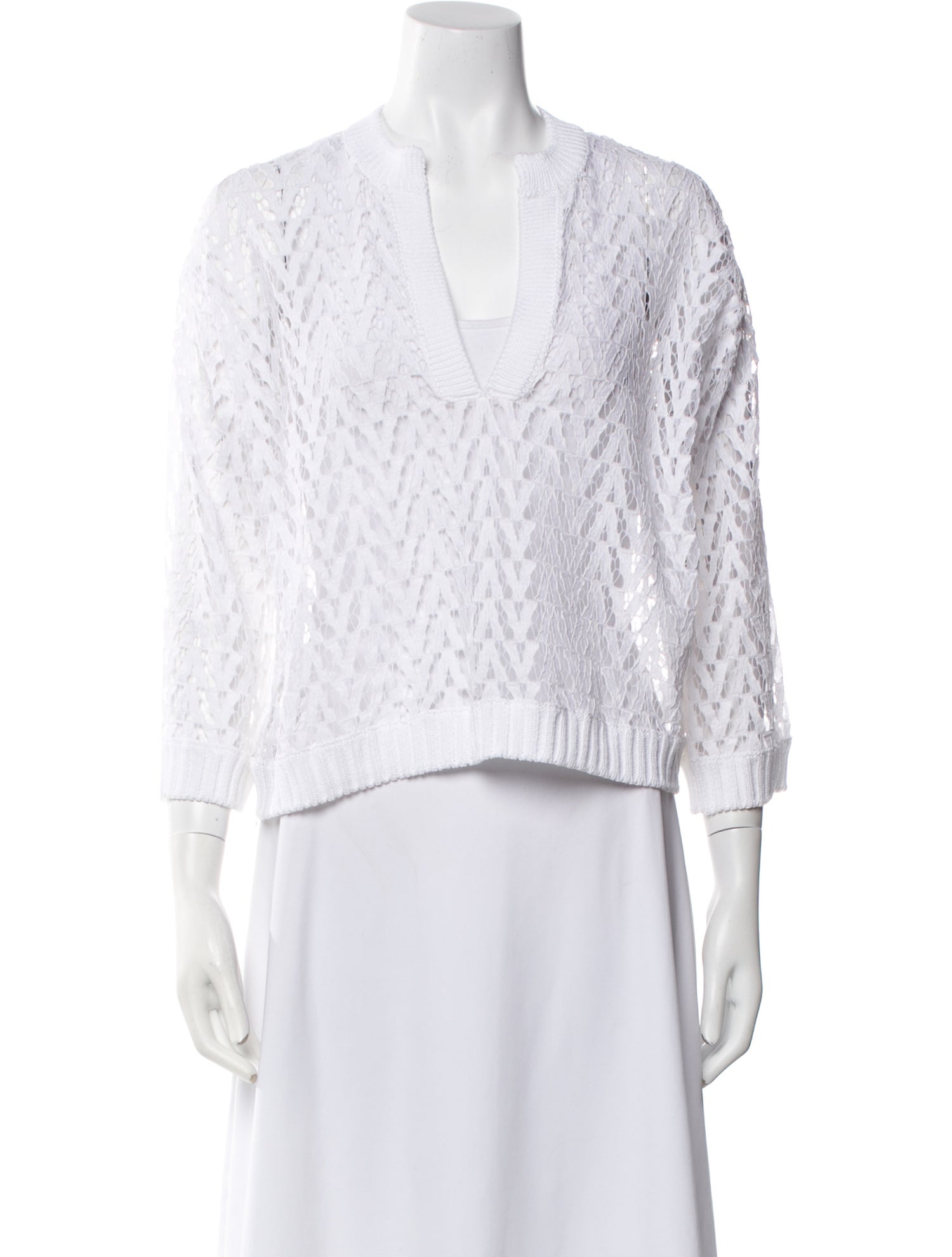 Valentino Lace V-Neck Crop Top