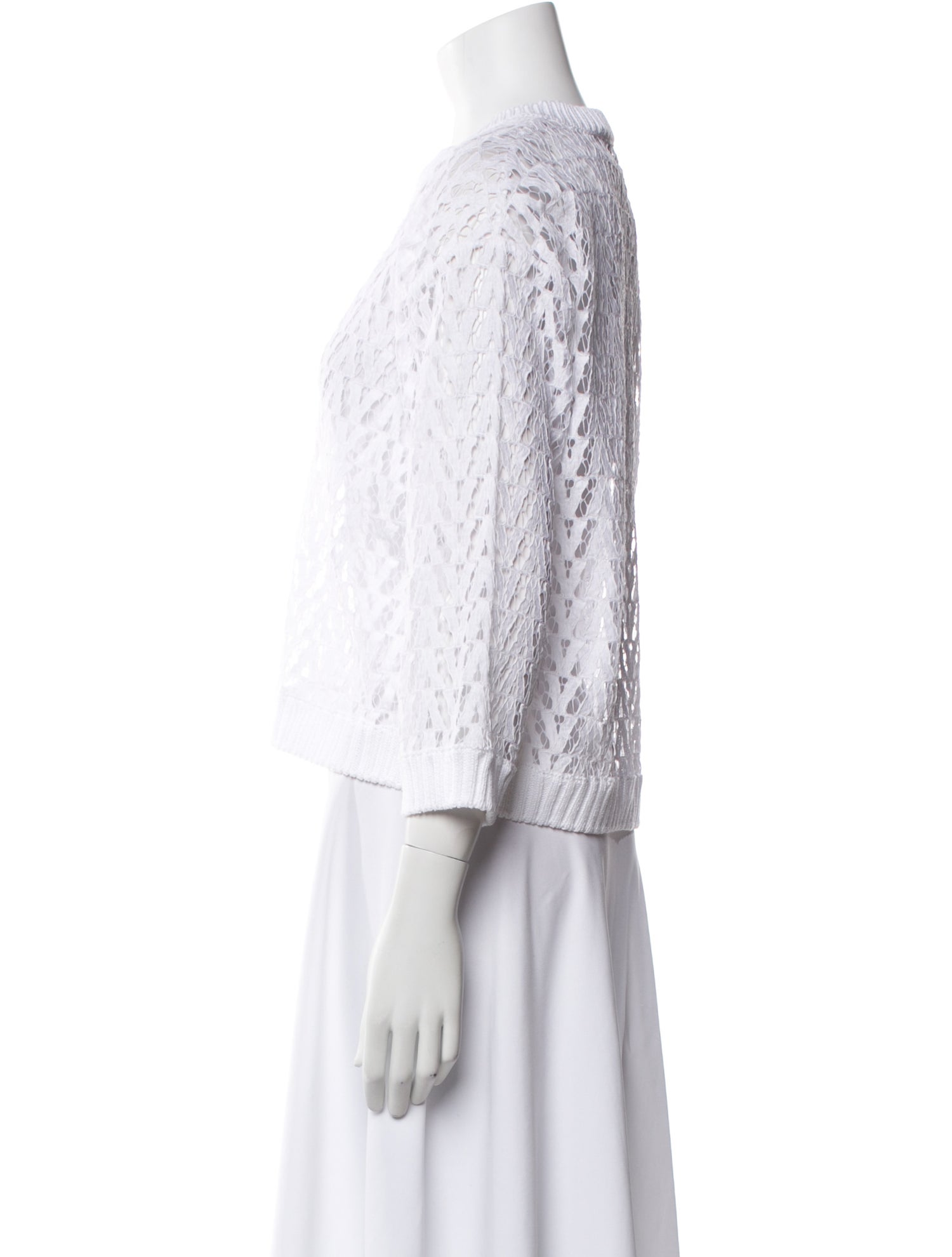 Valentino Lace V-Neck Crop Top