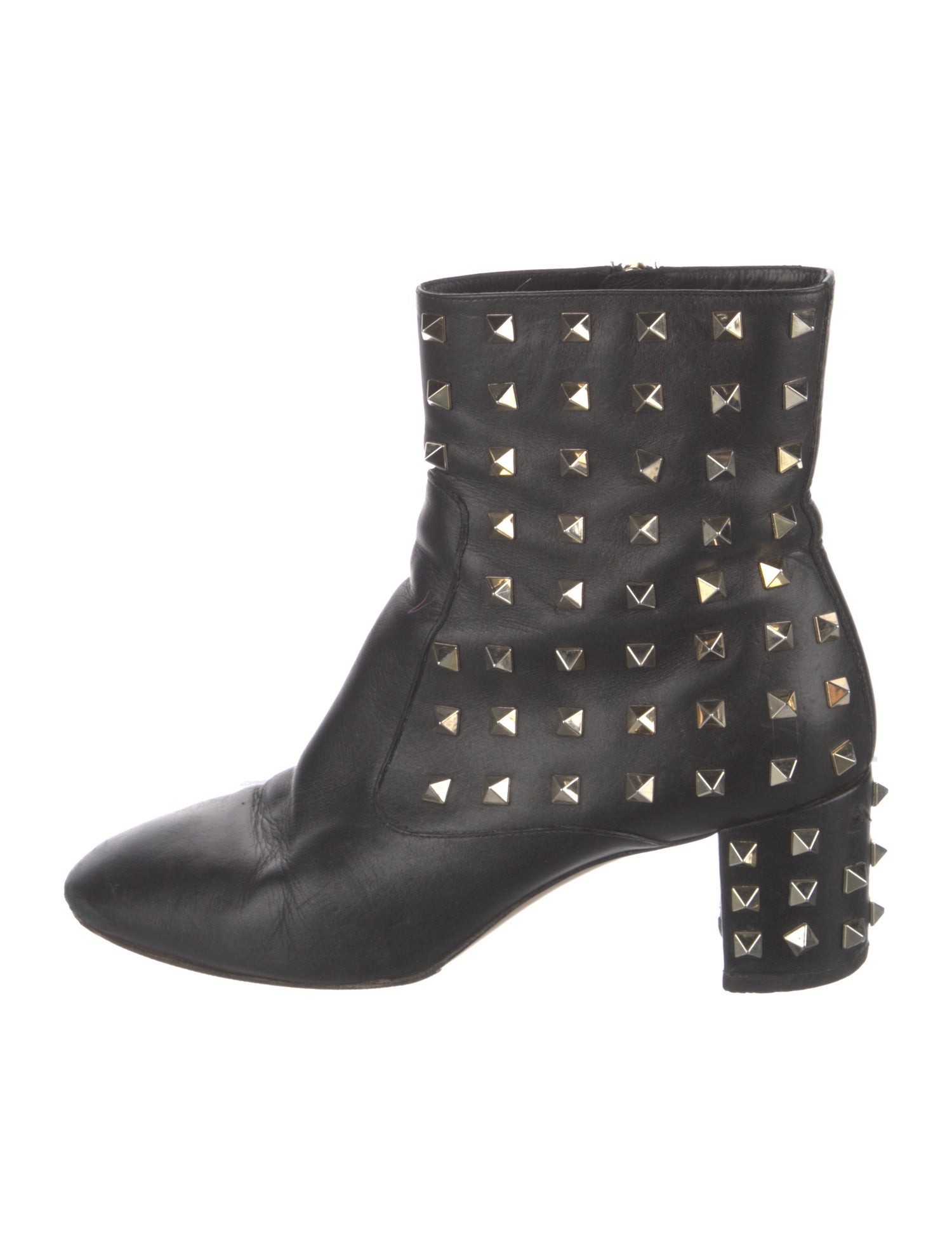 Valentino Rockstud Accents Leather Boots
