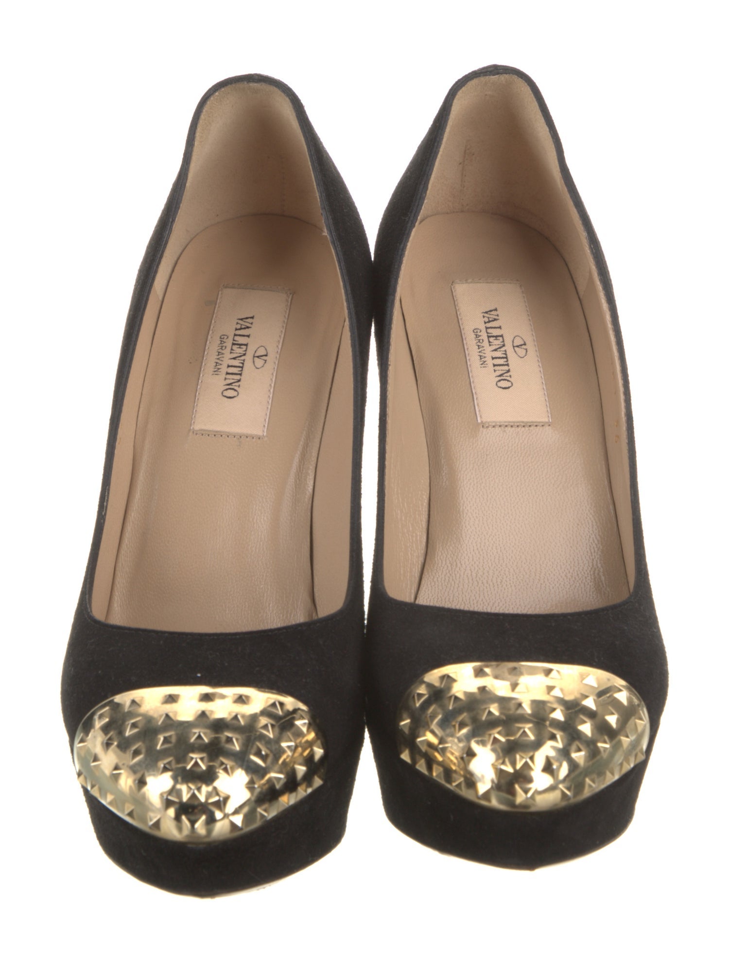 Valentino Rockstud Accents Suede Pumps