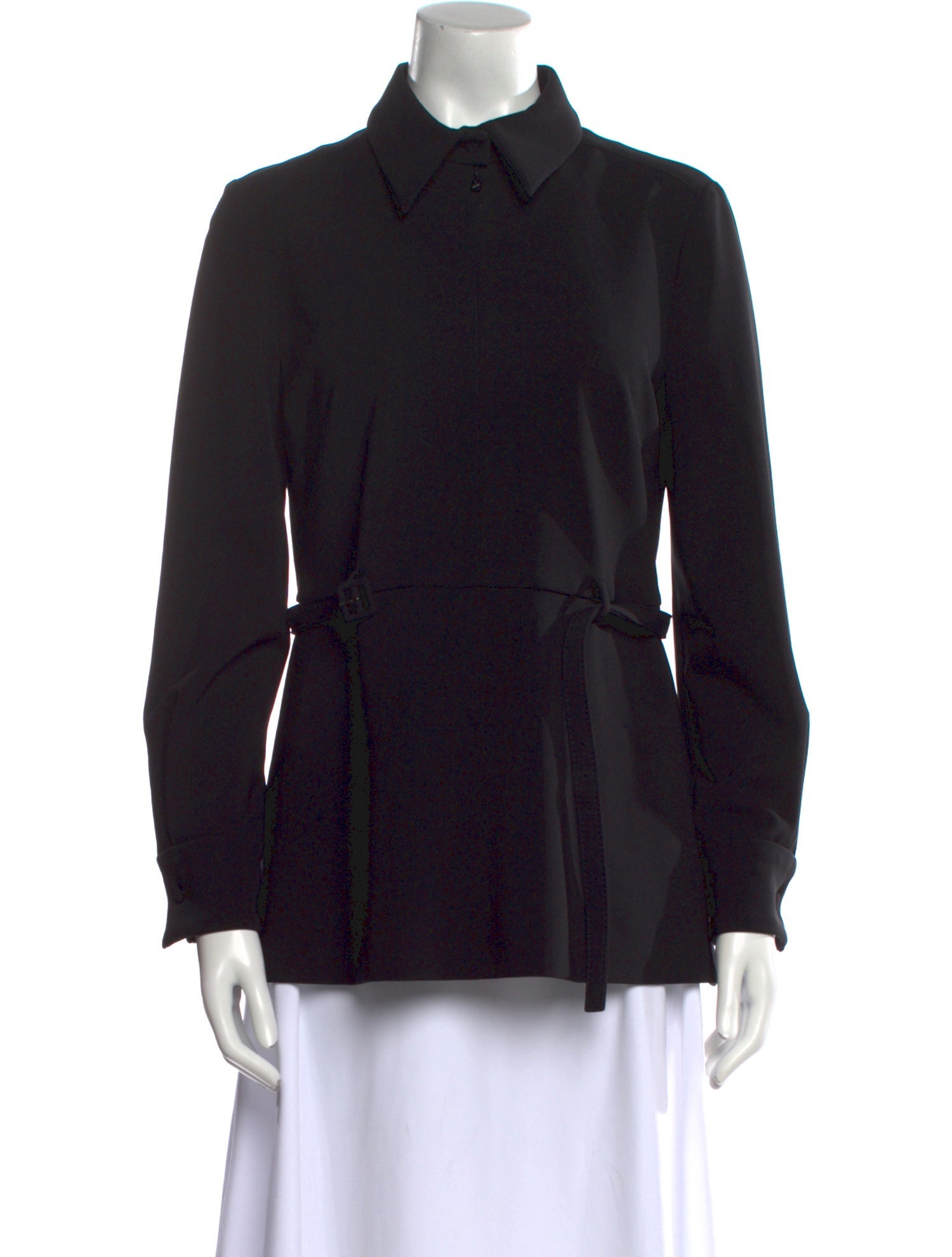 Valentino Silk Long Sleeve Button-Up Top