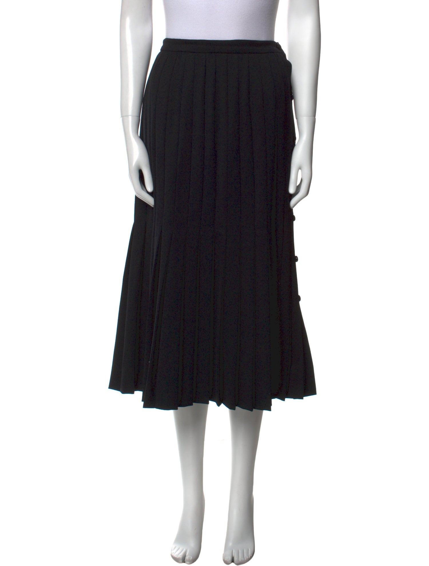 Valentino Pleated Accents Midi Length Skirt