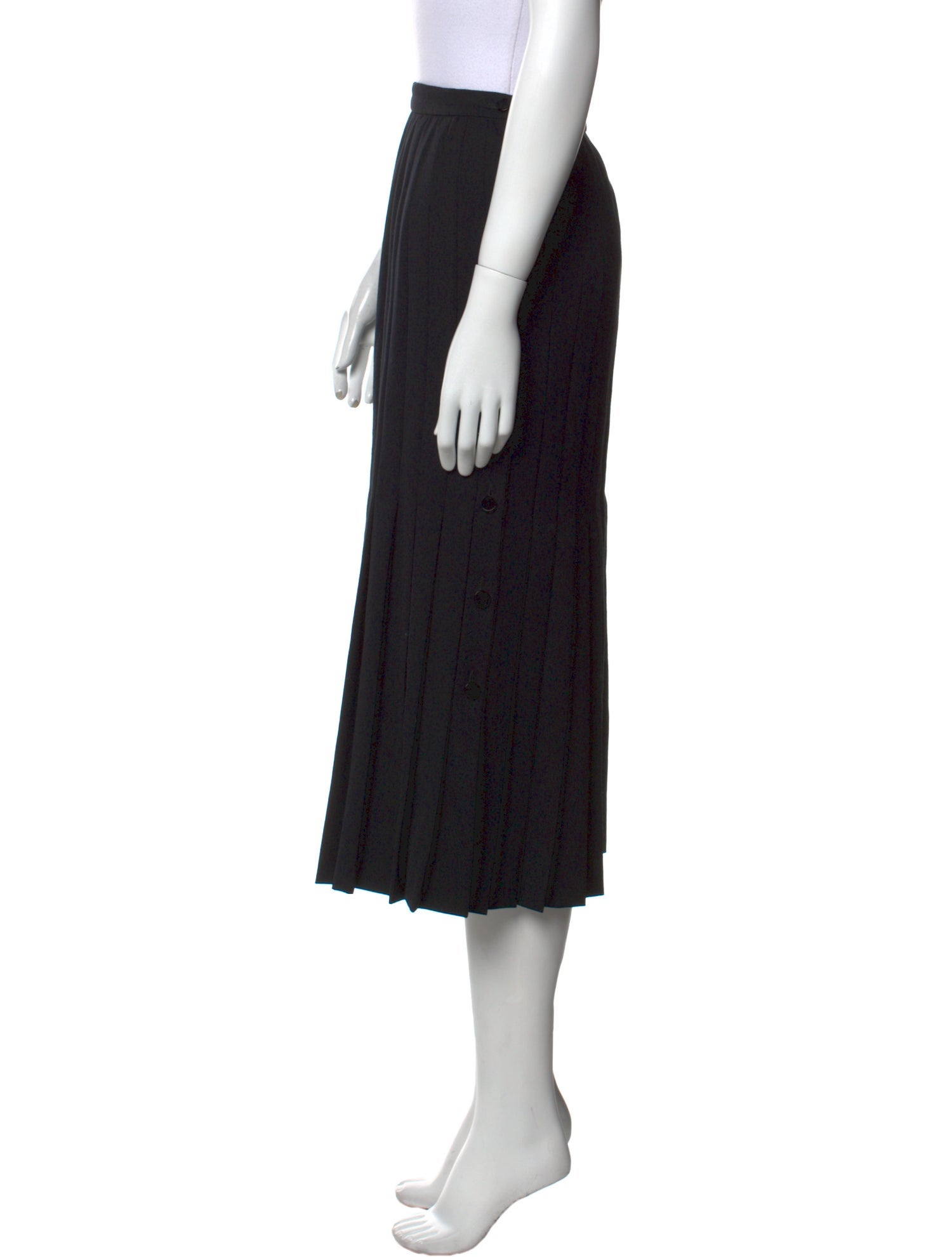 Valentino Pleated Accents Midi Length Skirt