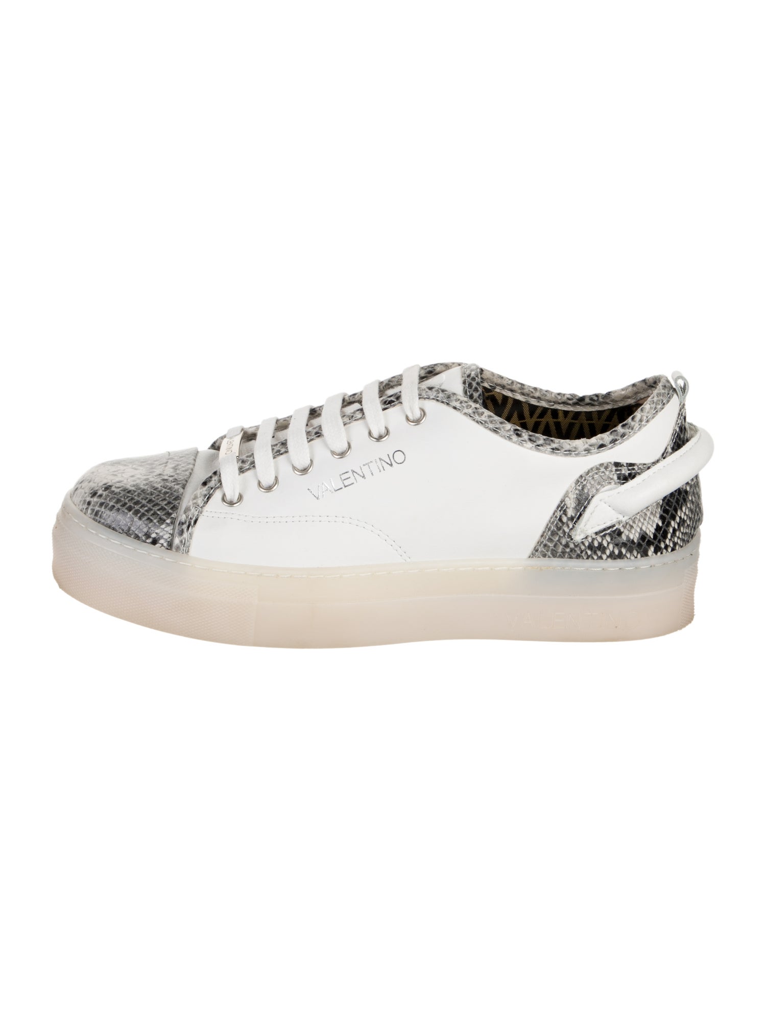 Valentino Leather Colorblock Pattern Sneakers