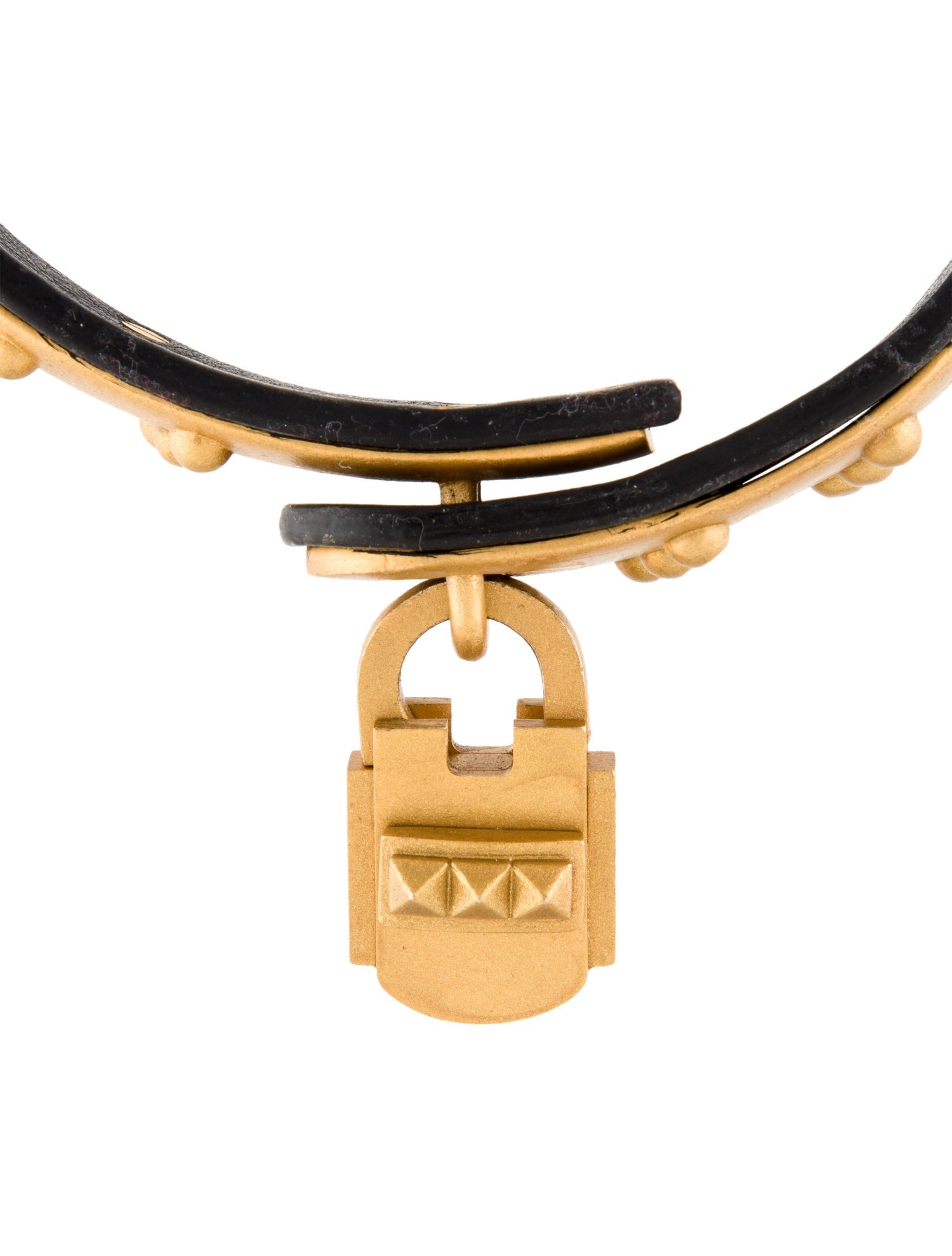 Valentino Leather Padlock Choker Necklace