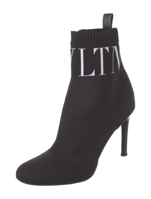 Valentino Rockstud Accents Patterned Sock Boots
