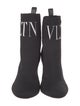 Valentino Rockstud Accents Patterned Sock Boots
