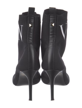 Valentino Rockstud Accents Patterned Sock Boots