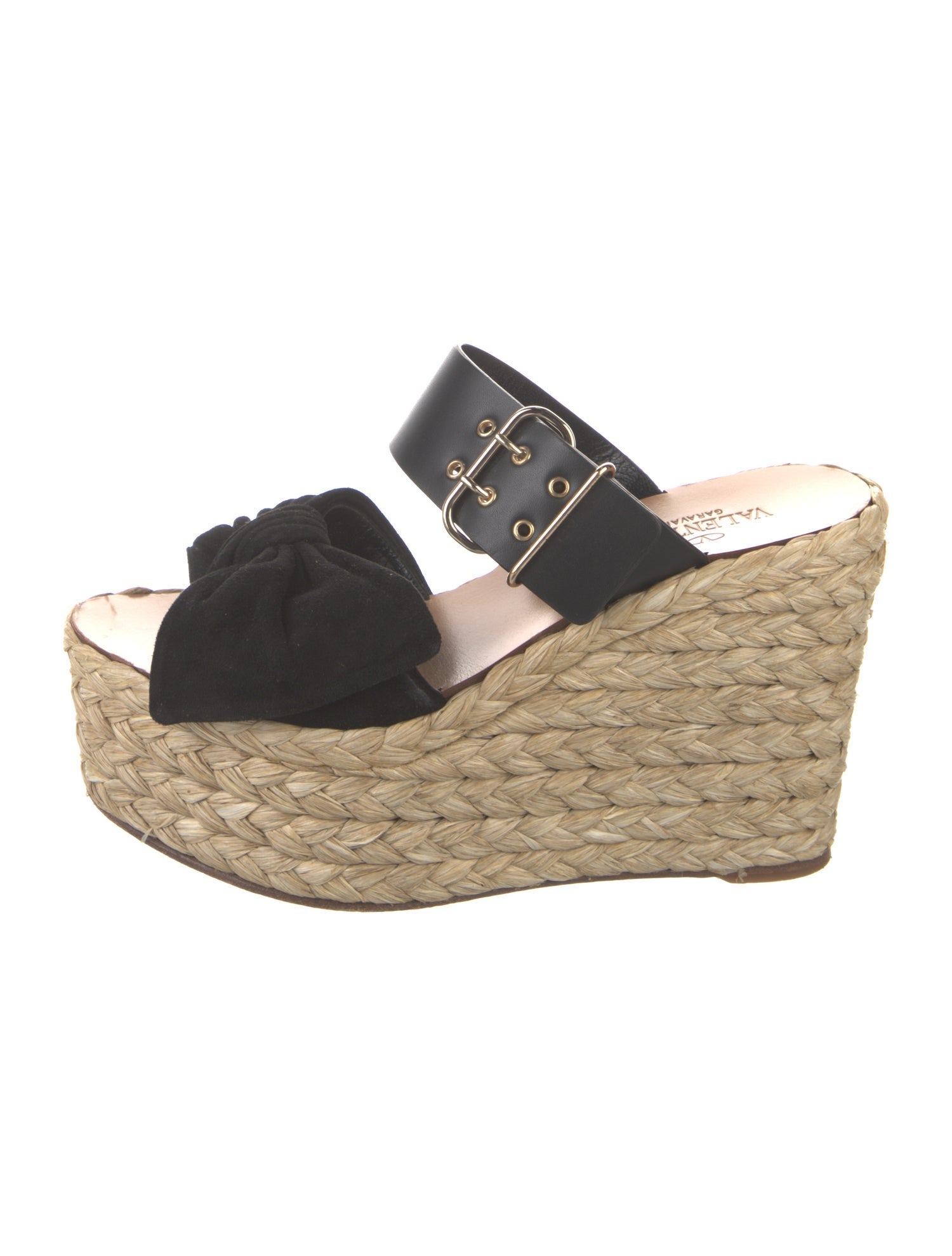 Valentino Raffia Bow Accents Espadrilles