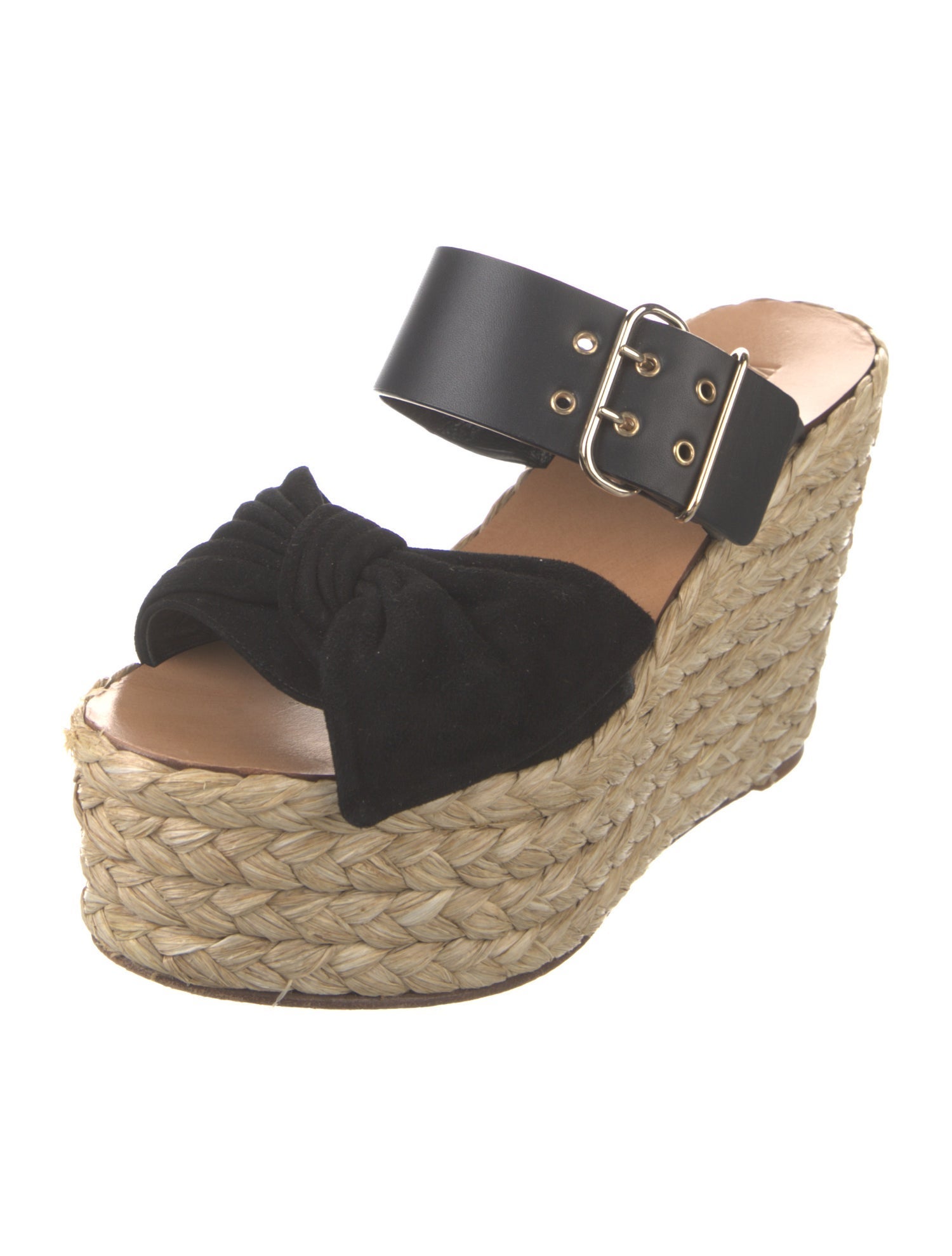 Valentino Raffia Bow Accents Espadrilles