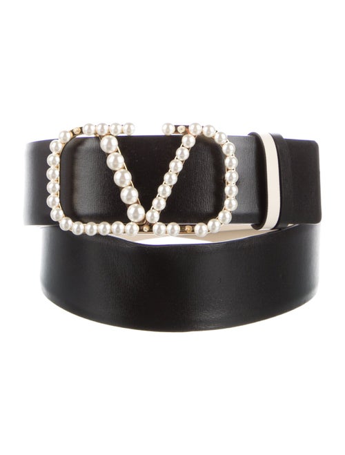 Valentino Leather Studded Accents Belt