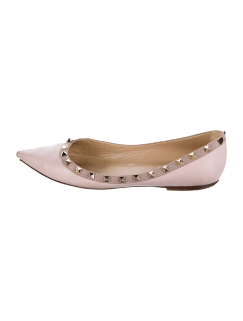 Valentino Rockstud Accents Leather Ballet Flats