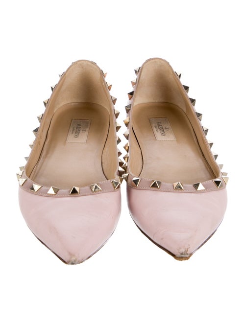 Valentino Rockstud Accents Leather Ballet Flats