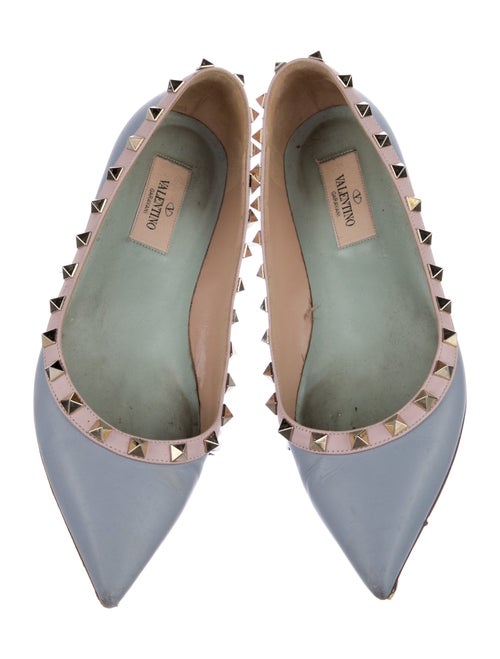 Valentino Rockstud Accents Leather Flats