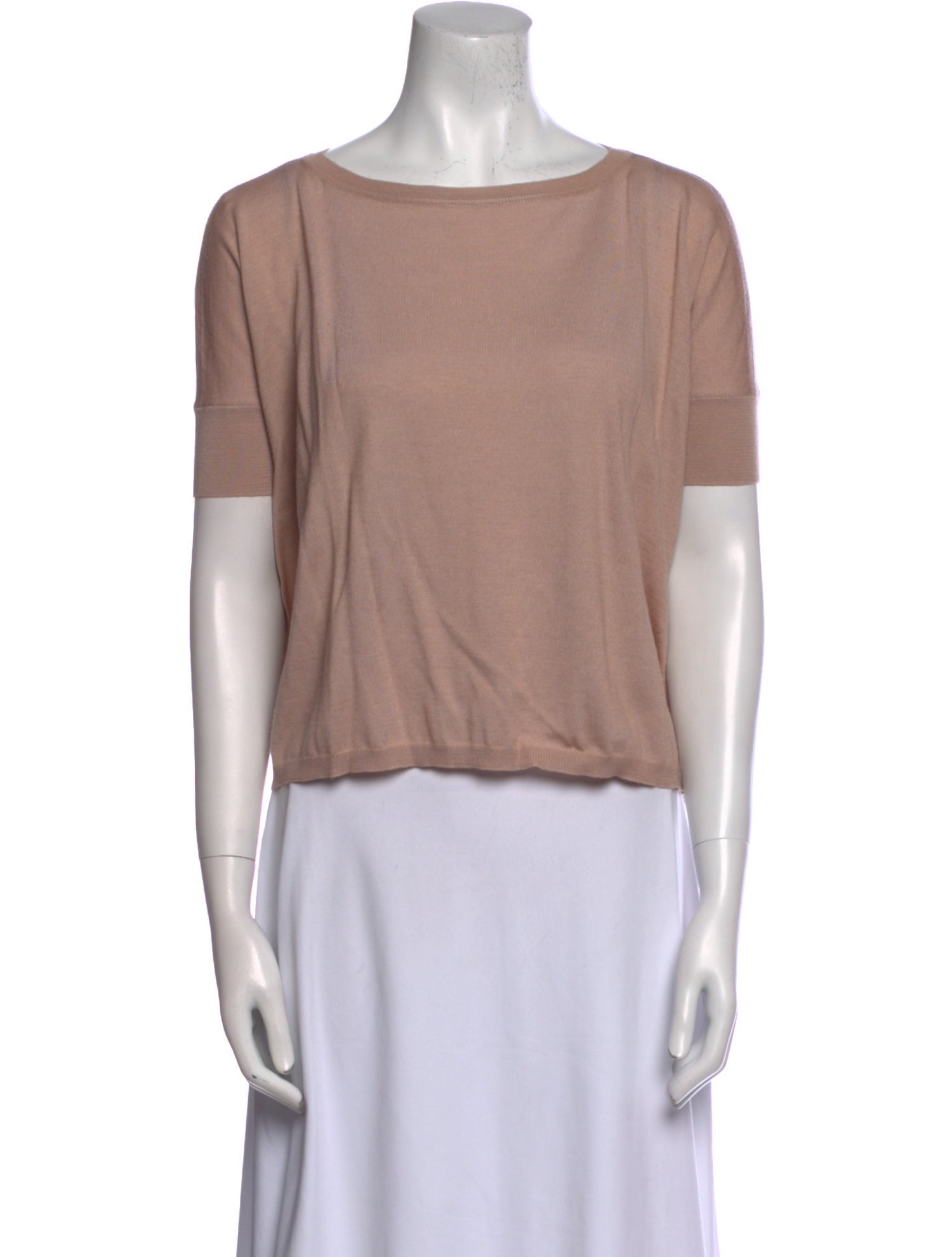 Valentino Wool Bateau Neckline Crop Top