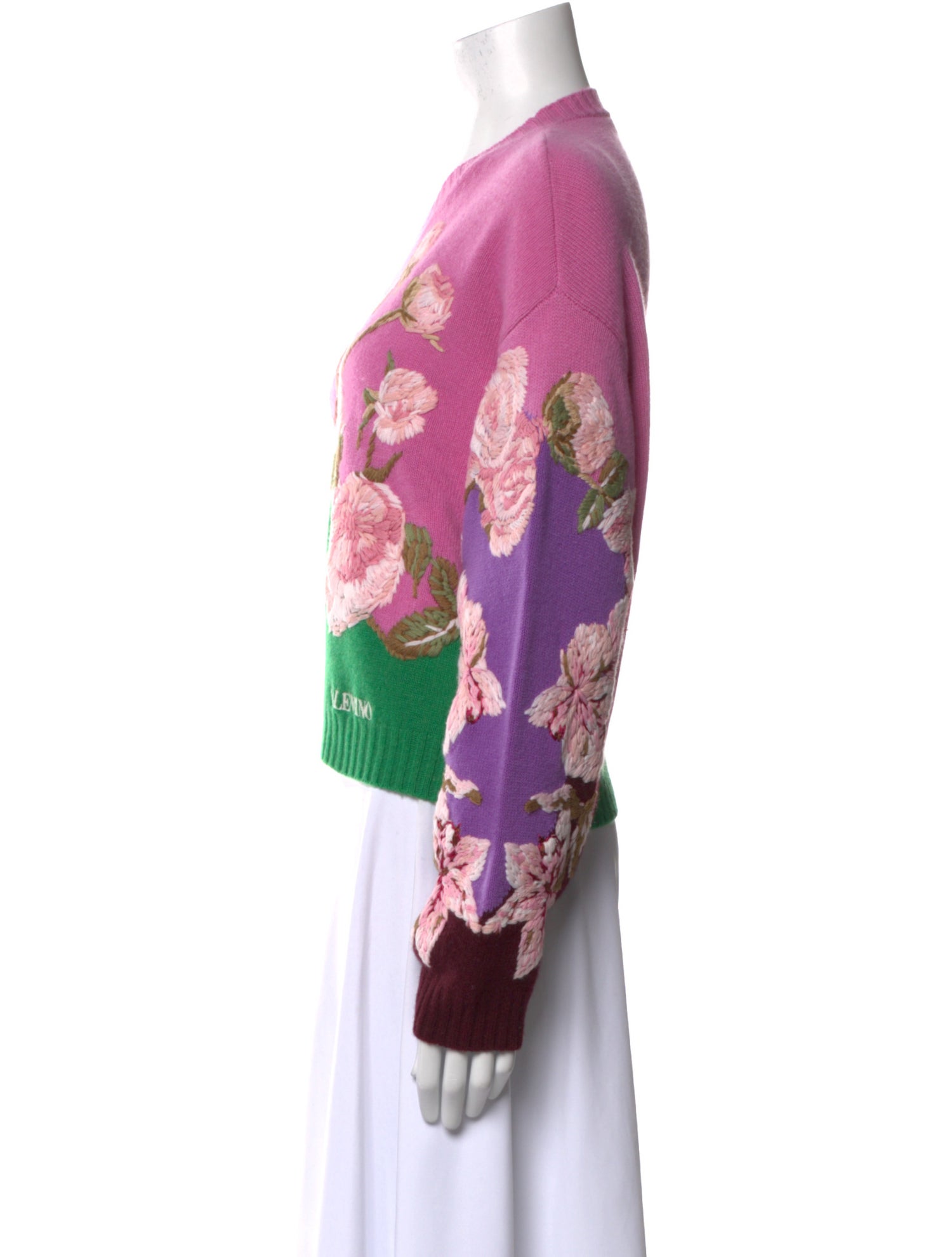 Valentino Virgin Wool Floral Print Sweater