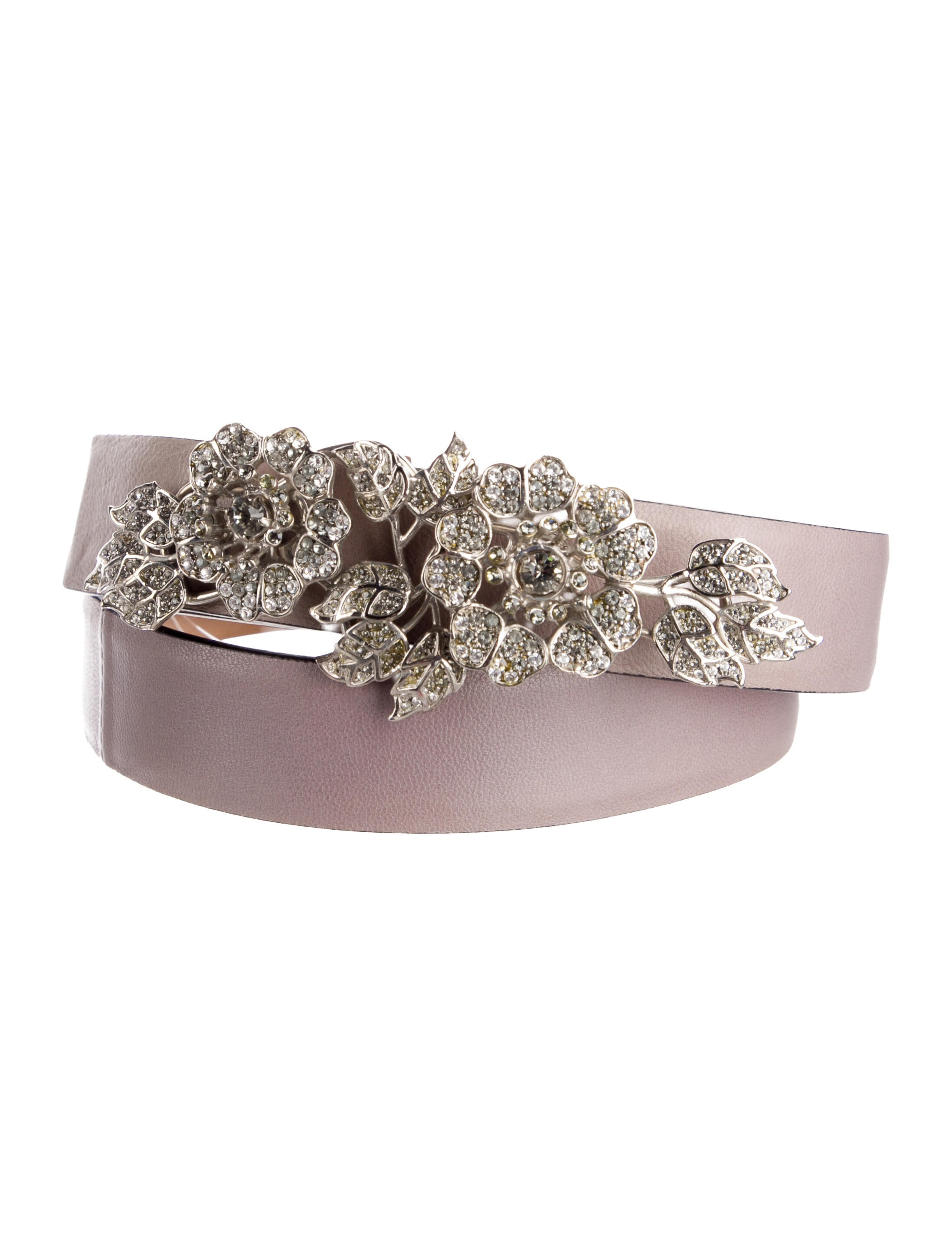 Valentino Leather Crystal Embellishments Belt