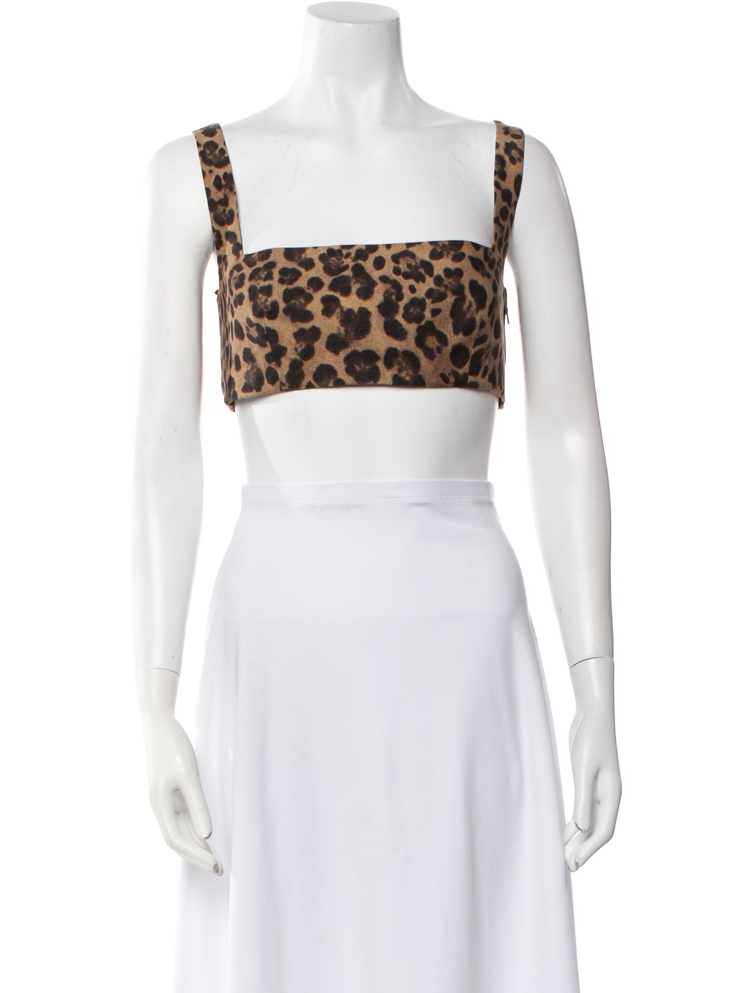 Valentino Virgin Wool Animal Print Crop Top w/ Tags