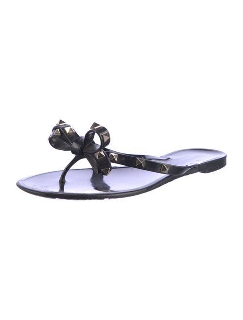 Valentino Rockstud Accents Rubber Flip Flops