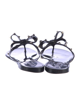 Valentino Rockstud Accents Rubber Flip Flops