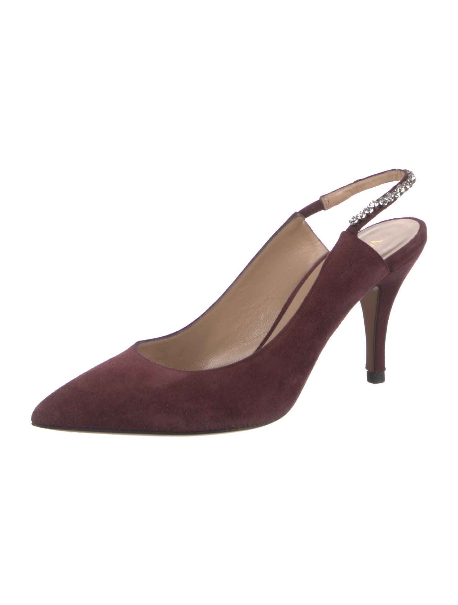 Valentino Rockstud Accents Suede Slingback Pumps