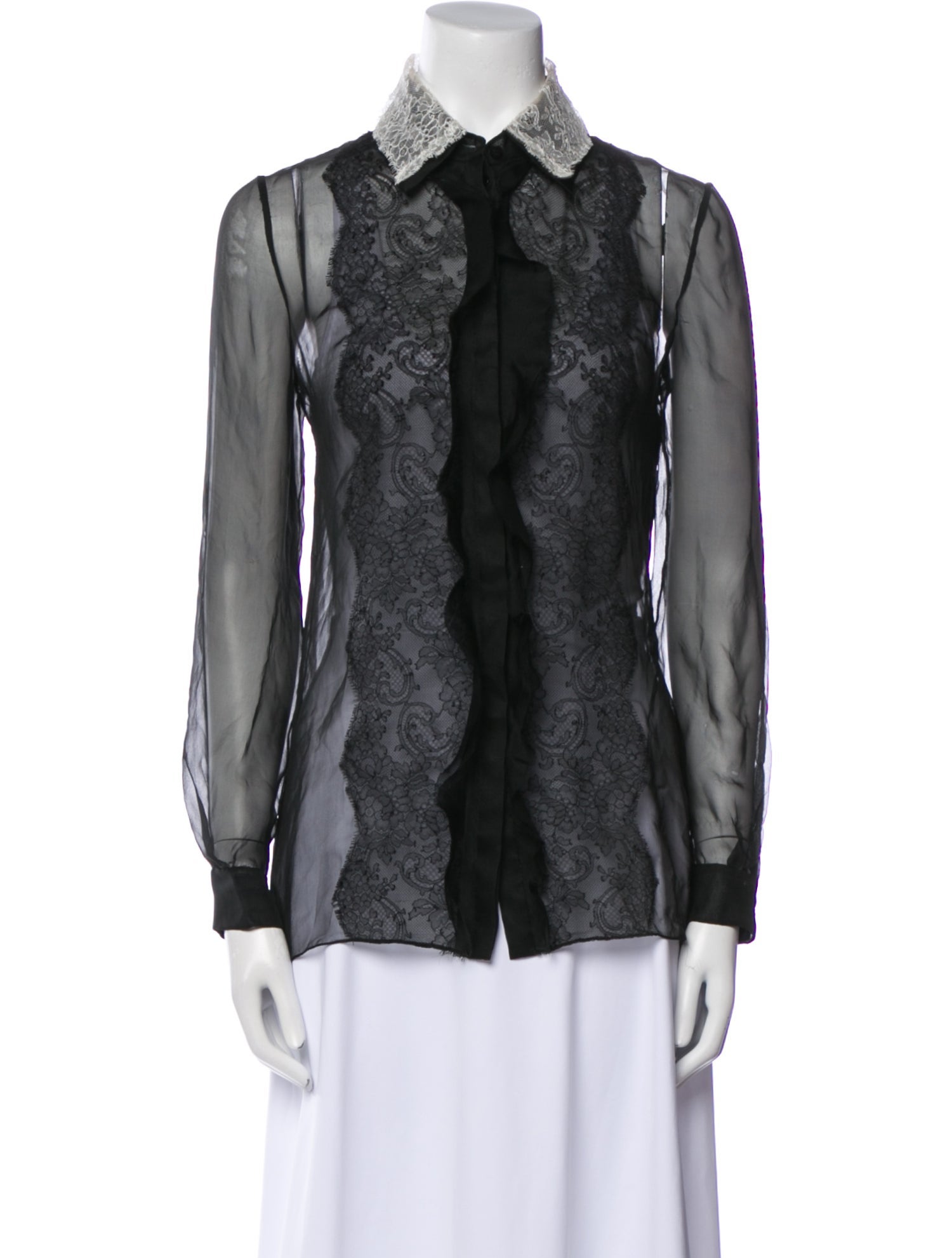 Valentino Silk Animal Print Button-Up Top