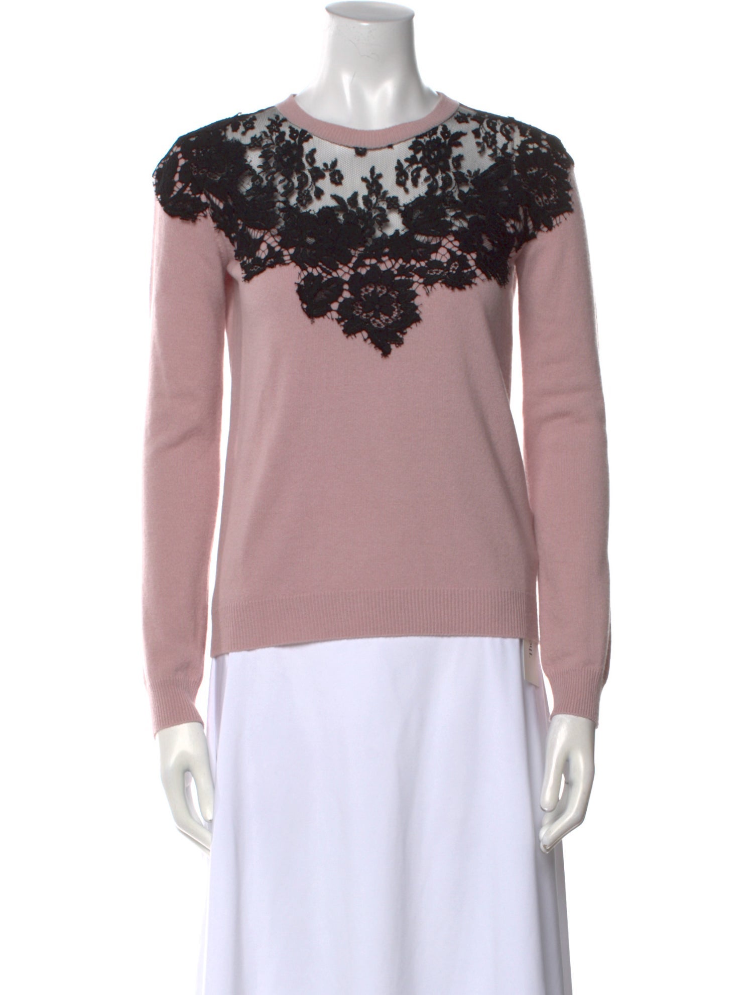 Valentino Virgin Wool Lace Pattern Sweater