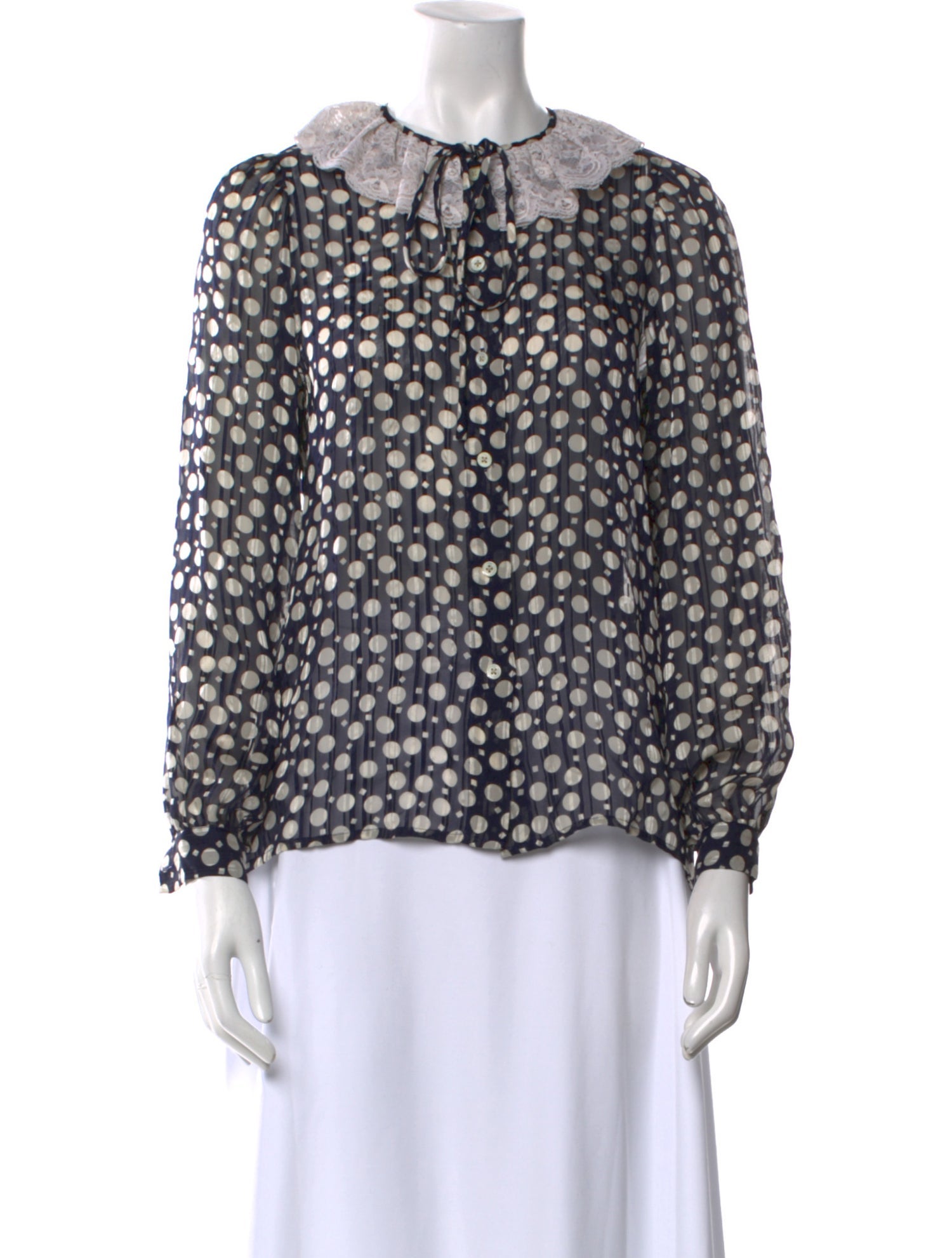 Valentino Silk Polka Dot Print Blouse