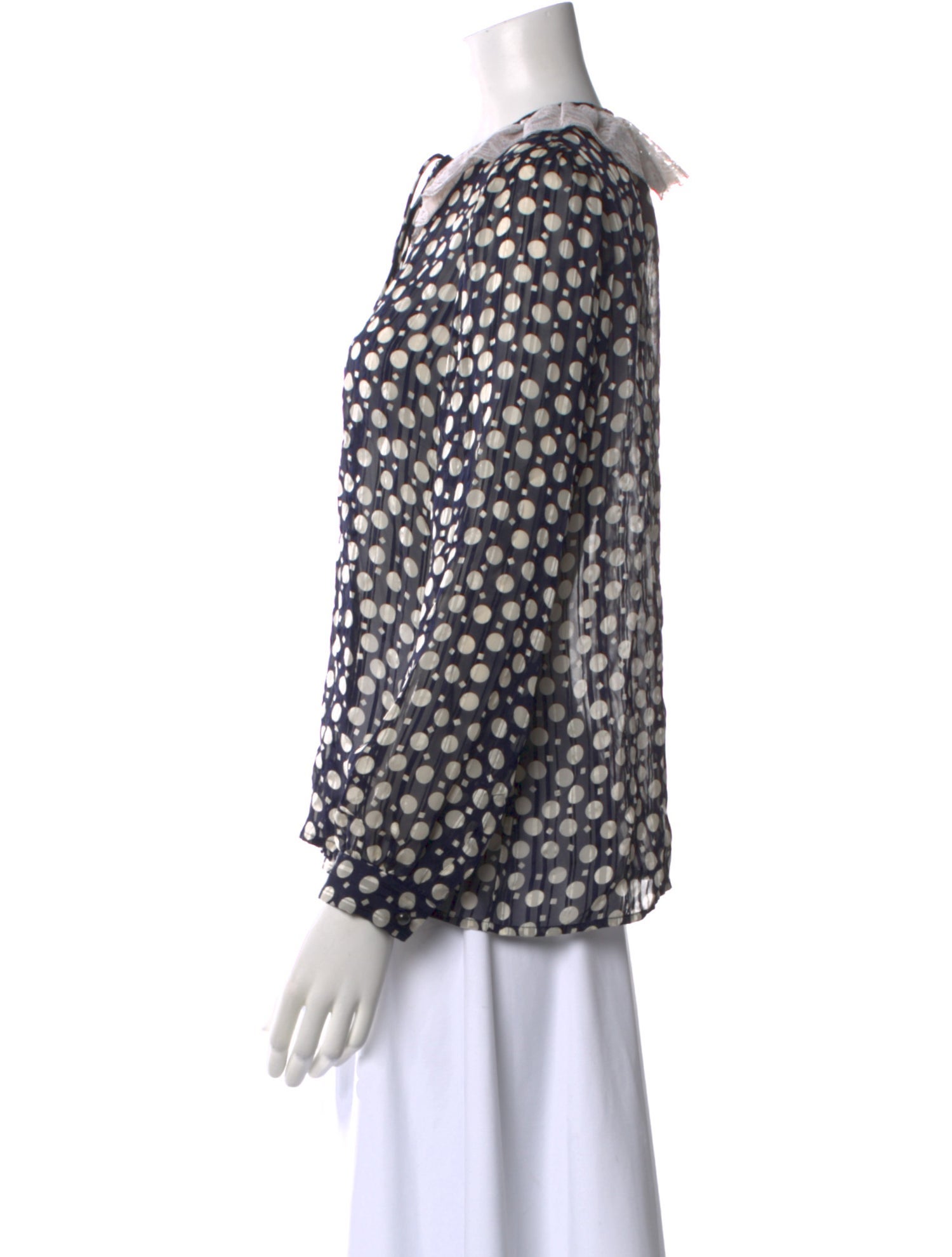 Valentino Silk Polka Dot Print Blouse