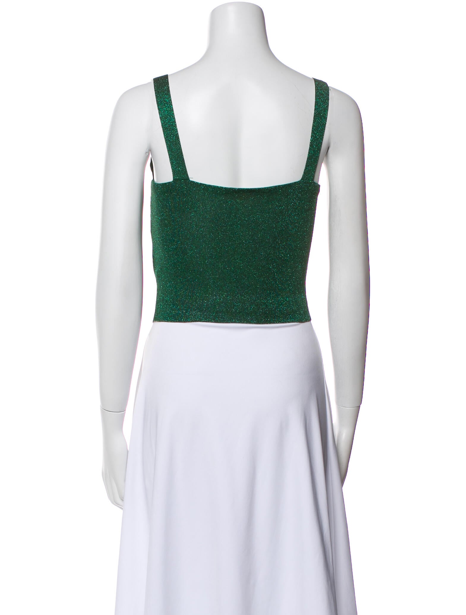 Valentino Square Neckline Sleeveless Crop Top