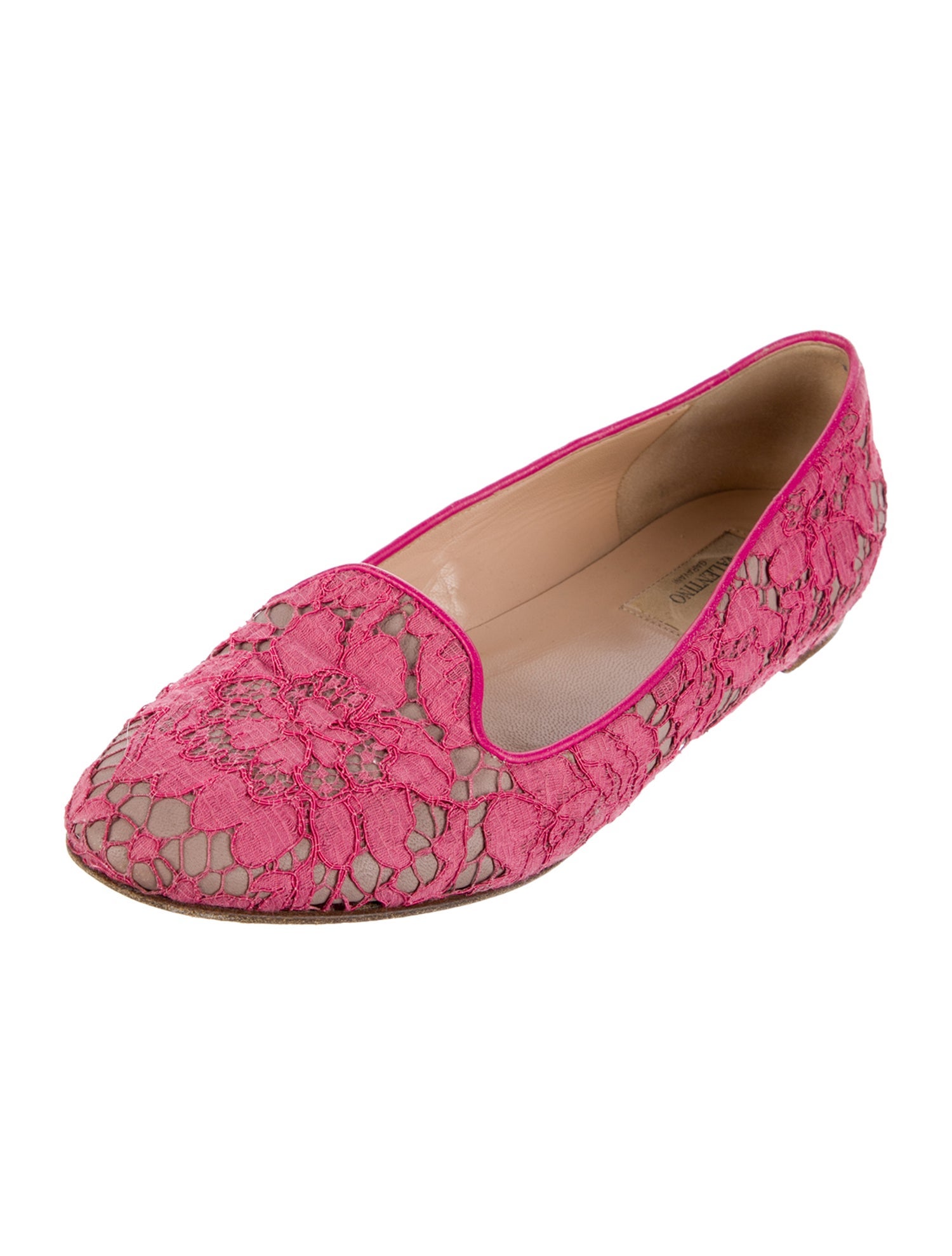 Valentino Lace Lace Pattern Ballet Flats