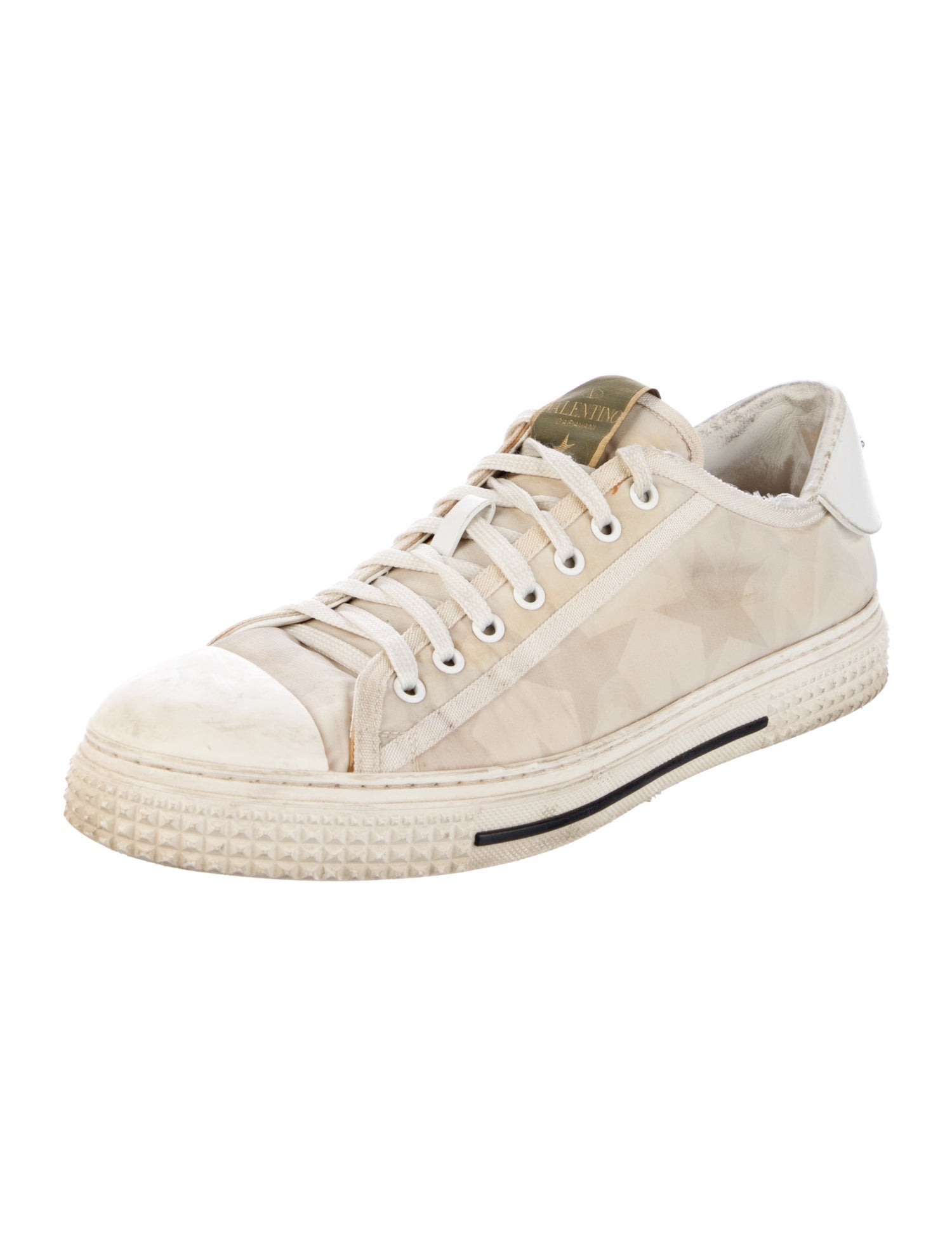 Valentino Rockstud Accents Canvas Sneakers