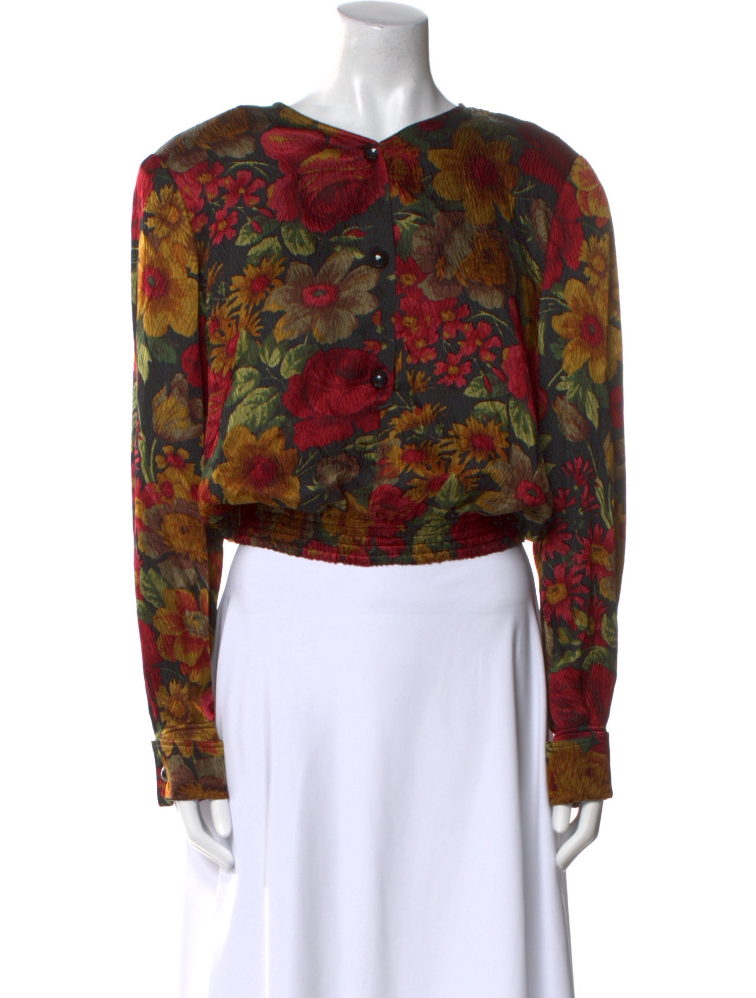 Valentino Silk Floral Print Crop Top