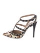 Valentino Rockstud Accents Ponyhair T-Strap Pumps