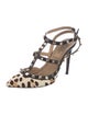 Valentino Rockstud Accents Ponyhair T-Strap Pumps